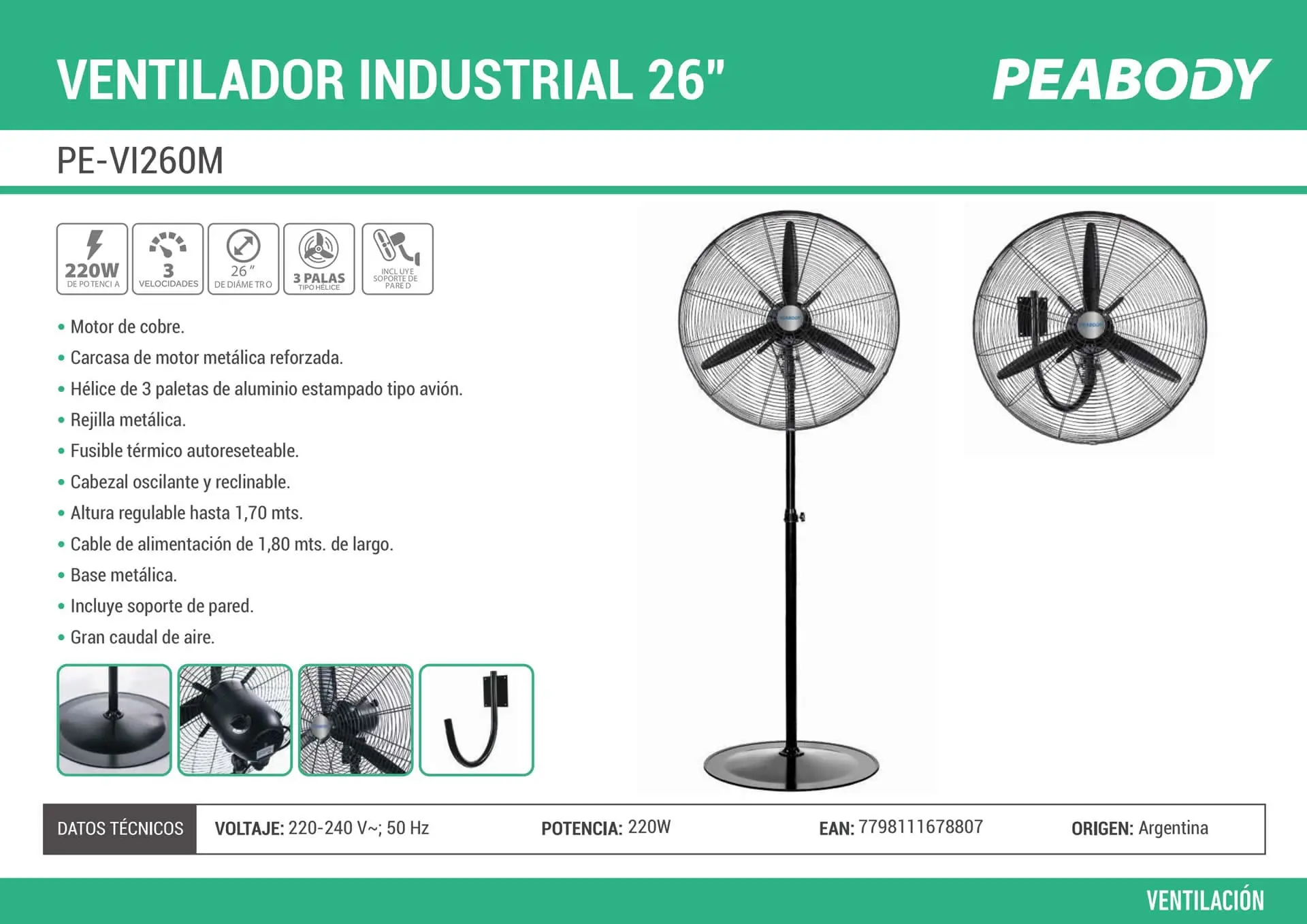 Ventilador Industrial Peabody 26"