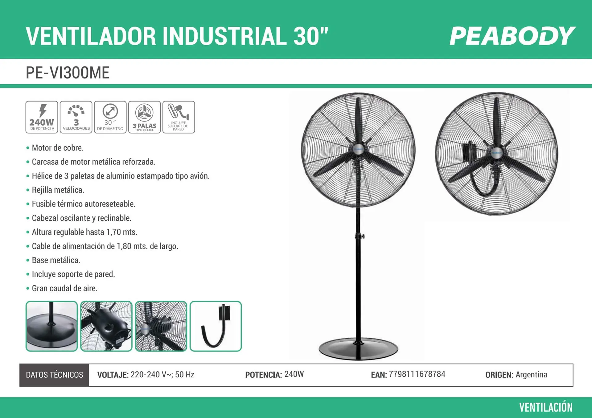 Ventilador Industrial Peabody 30"