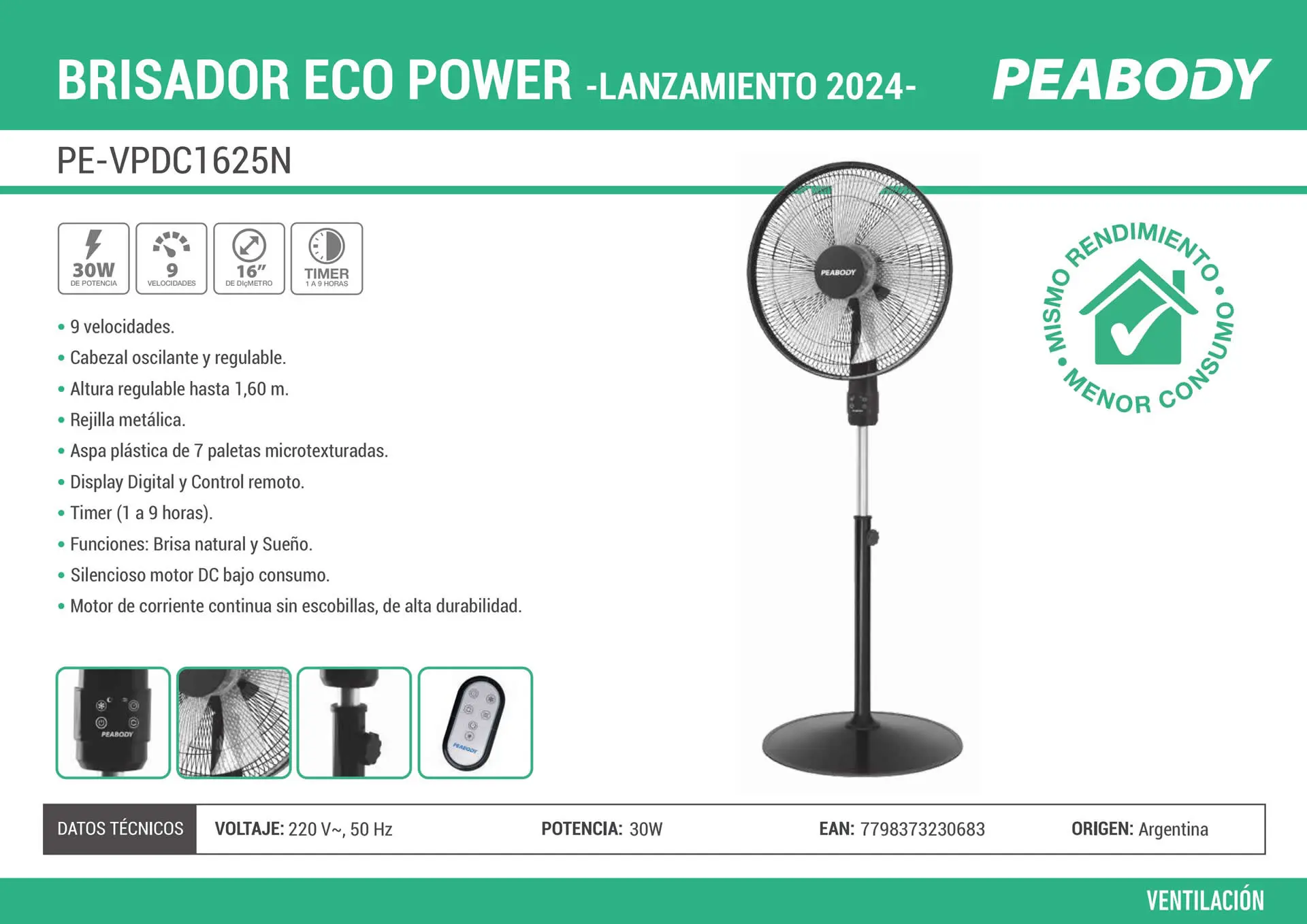 Brisador Eco Power Peabody 16" Digital
