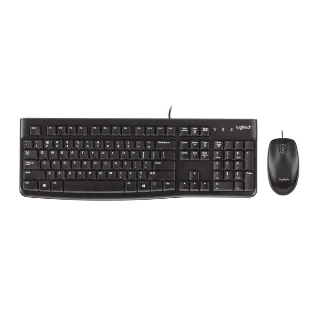 Kit Teclado Mouse con cable Logitech MK120 Negro