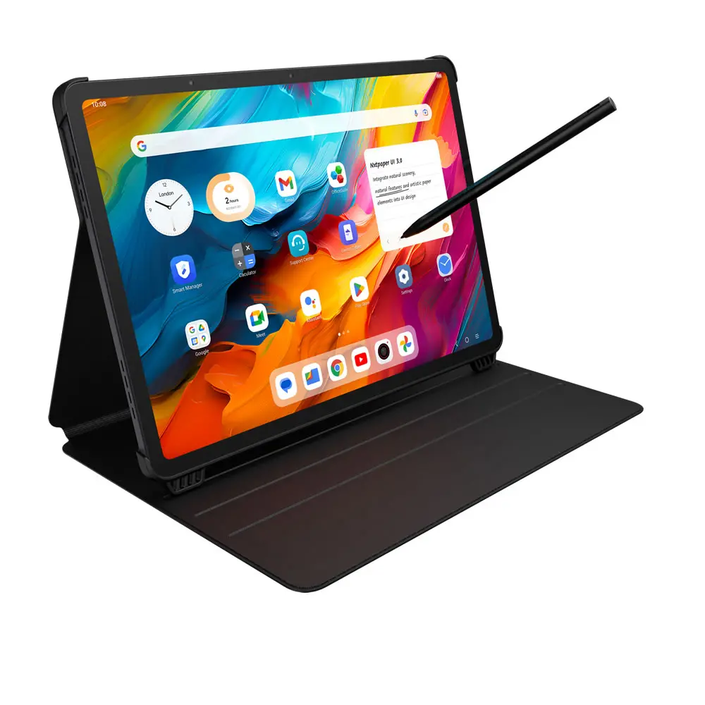 Hera_TCL NXTPAPER 14_Black_Tablet with Flipcase & T Pen_Open_Front Left.webp