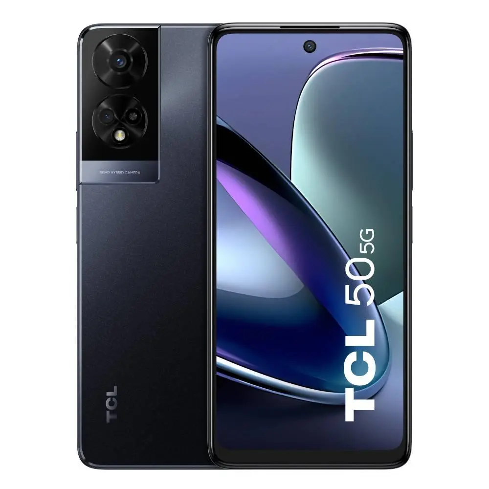 Celular TCL 50 5G 6GB 256G 6,56" Android 14 Space Gray con funda, auriculares y cargador