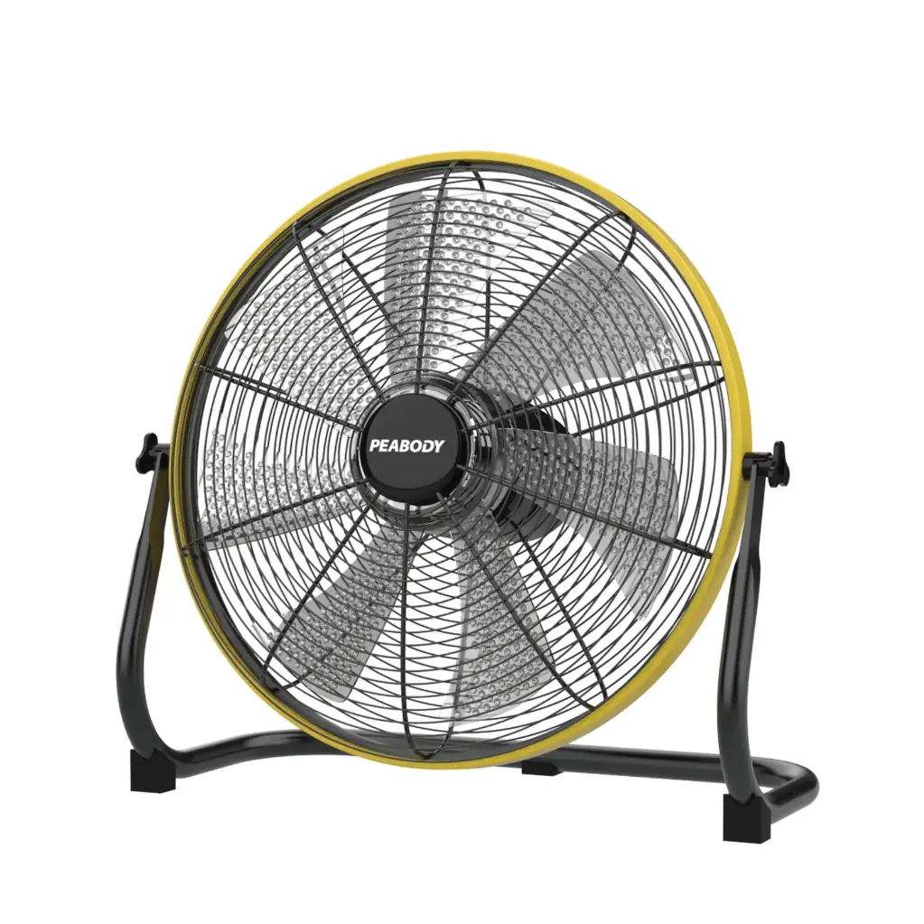 Ventilador Turbo Peabody 16" Metálico a Batería Amarillo
