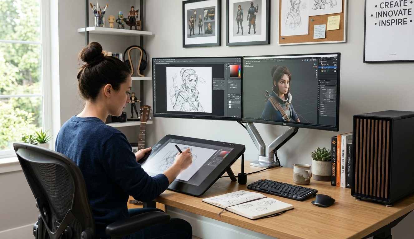 Equipo ideal para diseño gráfico y 3D: recomendaciones de hardware y software